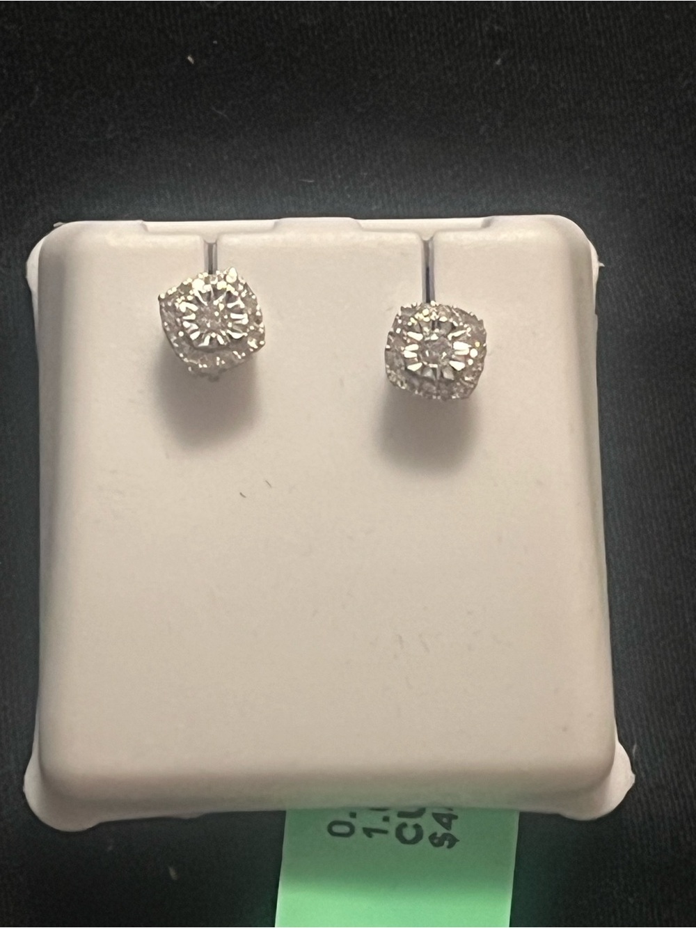 Silver-Tone Clear Crystal Halo Stud Earrings - Sparkling Silver